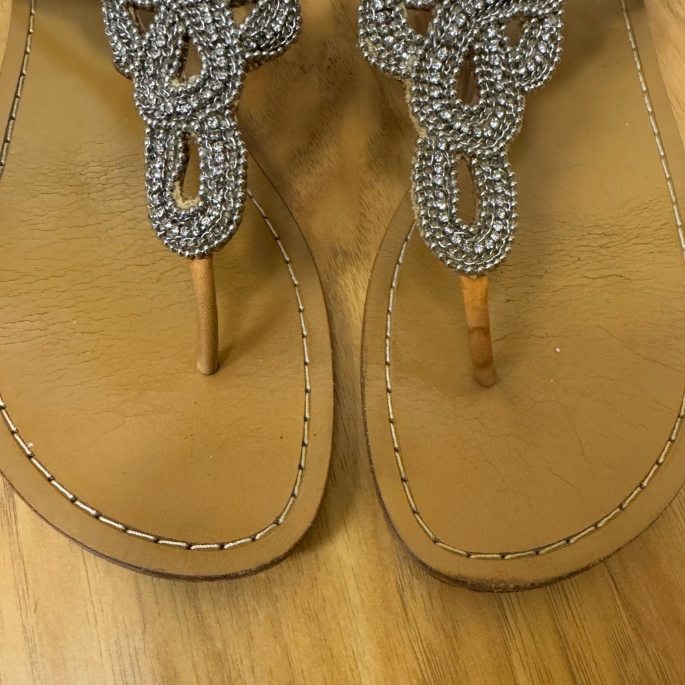 Stuart Weitzman Beaded T Sandals - Picture 5 of 7